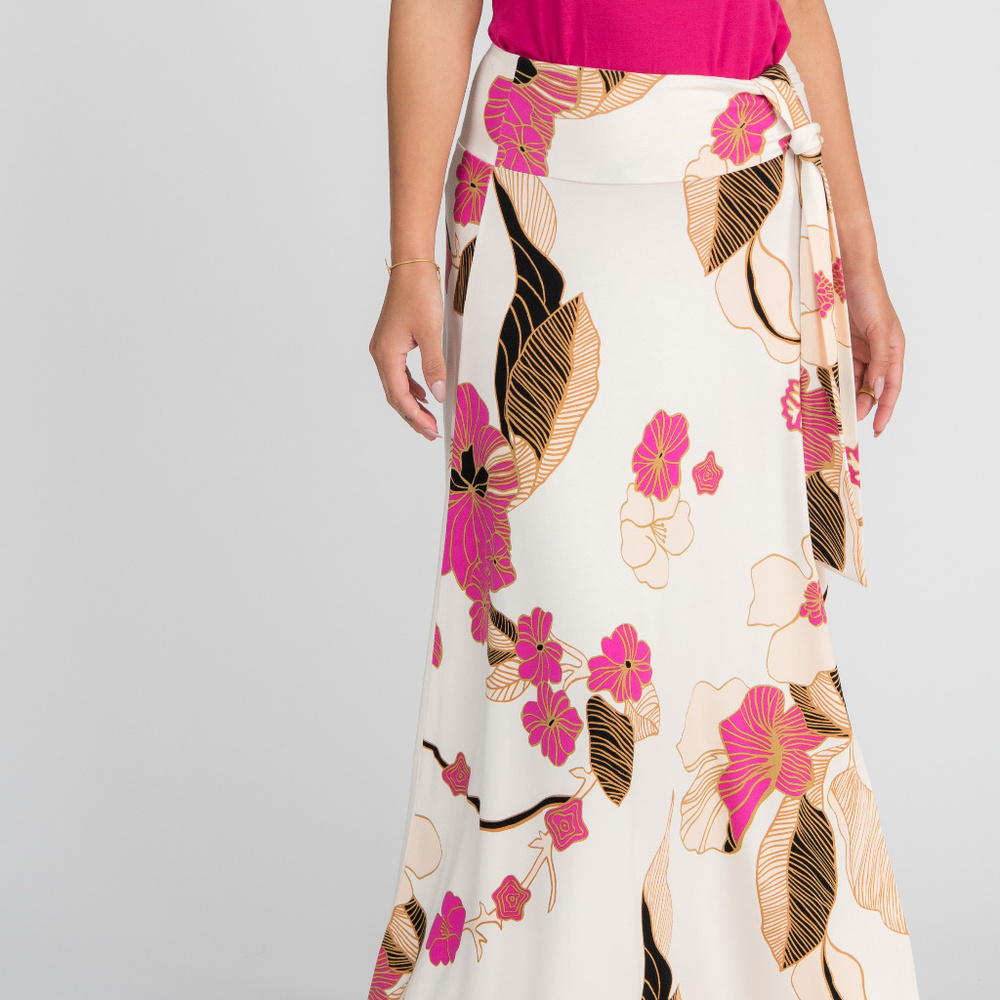 Wrap Maxi Skirt Vintage Botanical